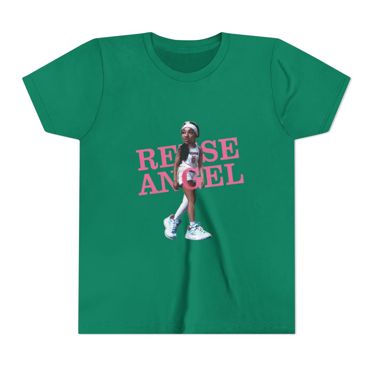 Angel Reese #5 Big Cute Head Women Basketball - NH #77 Kids T Shirt - alternate angle 4, merchandise
