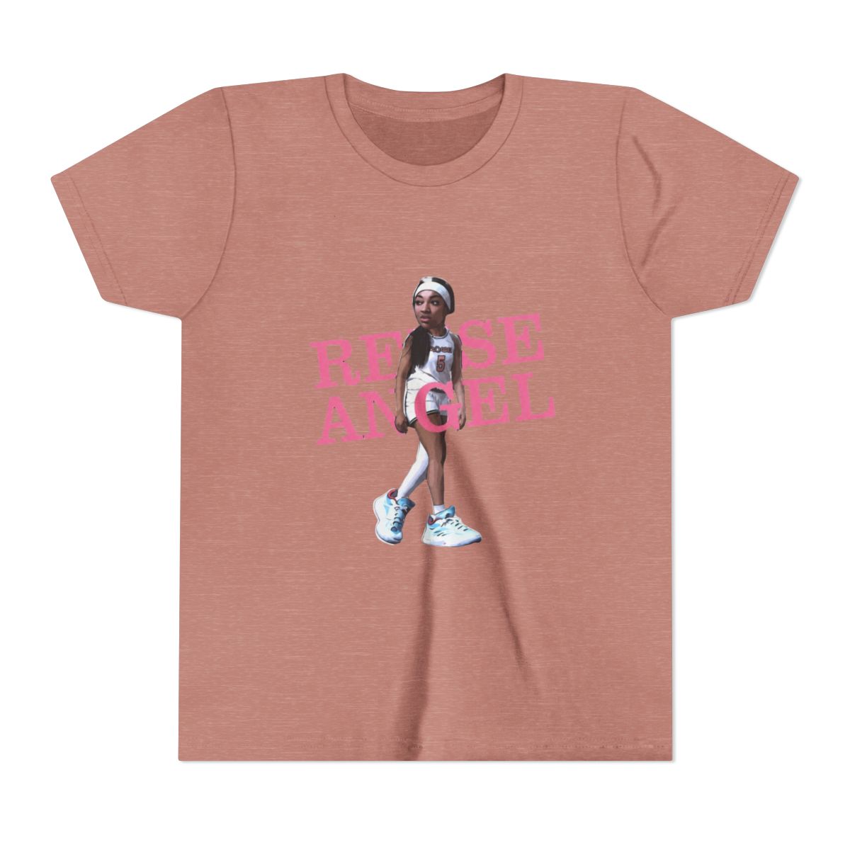 Angel Reese #5 Big Cute Head Women Basketball - NH #77 Kids T Shirt - alternate angle 2, merchandise